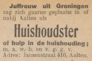 Jansenstraat, Aalten - De Graafschapper, 02-08-1929