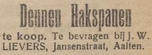 Jansenstraat, Aalten (Lievers) - Aaltensche Courant, 20-05-1919
