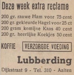 Lubberding, Dijkstraat 9, Aalten - Aaltensche Courant, 10-03-1950