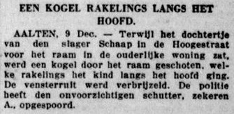 Slager Schaap, Hogestraat - De Telegraaf, 10-12-1930