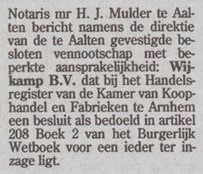 Wijkamp, Aalten - De Volkskrant, 25-11-1994