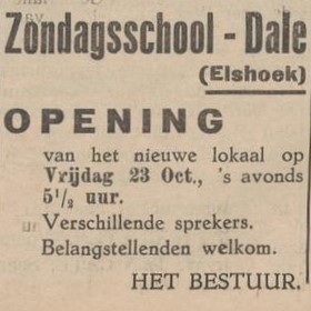 Zondagsschool Dale (Elshoek) - De Graafschapper, 20-10-1936