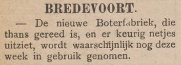Boterfabriek Bredevoort - Nieuwe Winterswijksche Courant, 12-11-1904