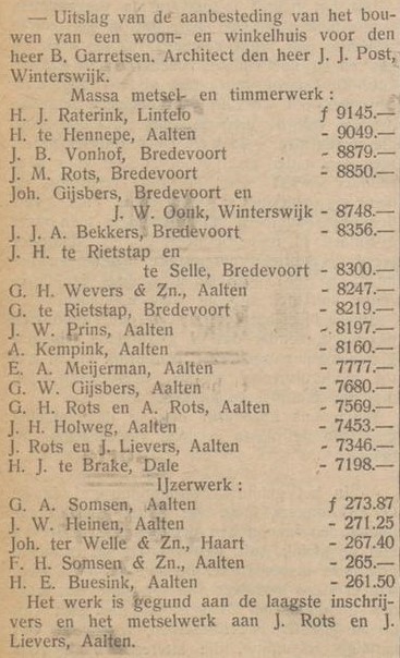 Bredevoortsestraatweg 33, Aalten (Garretsen) - De Graafschapper, 24-06-1932