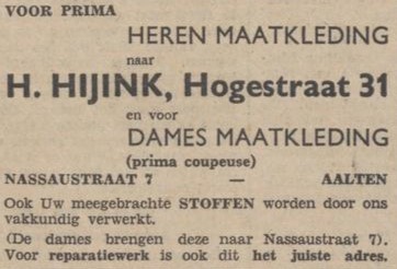 H. Hijink, Hogestraat 31, Aalten - Zutphens Dagblad, 17-08-1951