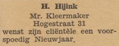 Hogestraat 31, Aalten (Kleermaker Hijink) - Aaltensche Courant, 30-12-1947