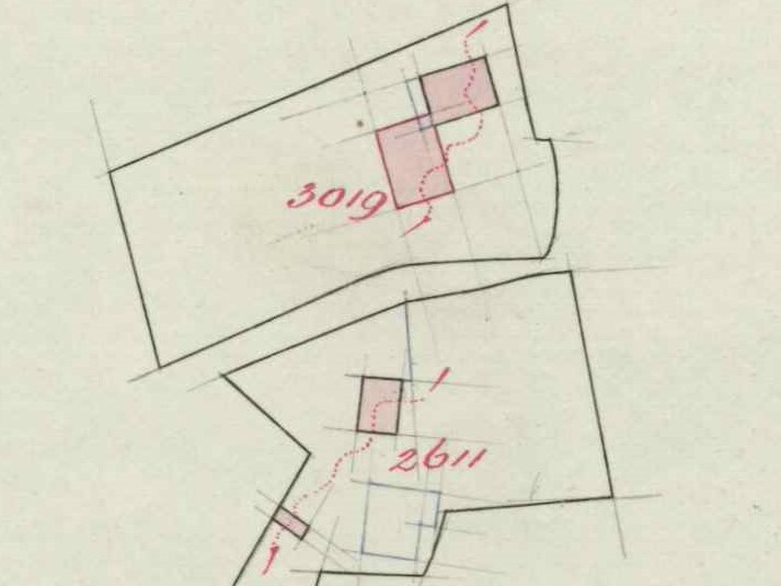 Stokkertweg, IJzerlo - Fragment kadastrale kaart, 1922