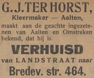 G.J. ter Horst, kleermaker - Aaltensche Courant, 02-10-1917