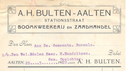 A.H. Bulten - Aalten, Boomkweekerij en Zaadhandel