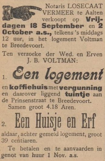 Aaltensche Courant, 05-09-1903 Logement Voltman, Bredevoort