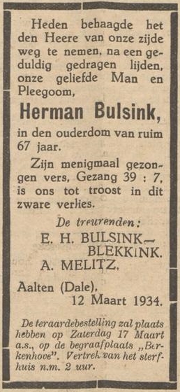 Aaltensche Courant, 13-03-1934