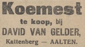 David van Gelder, Kattenberg - Aaltensche Courant, 07-04-1922