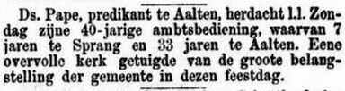 Ds. Pape, Aalten - De Standaard, 13-11-1873