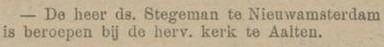 Ds. Stegeman, Aalten - Nieuwe Veendammer Courant, 14-01-1913