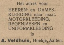 Hoekstraat 5, Aalten (Veldhuis) - Nieuwe Aaltensche Courant, 14-12-1923