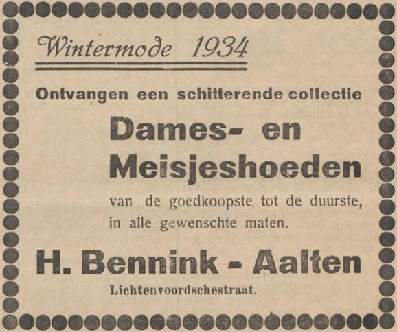 Lichtenvoordsestraatweg 7, Aalten (Bennink) De Graafschapper, 12-10-1934