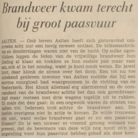 Paasvuur Aalten - Dagblad Tubantia, 12-04-1966