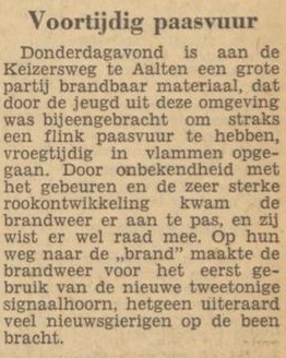 Paasvuur Aalten - Dagblad Tubantia, 15-04-1960