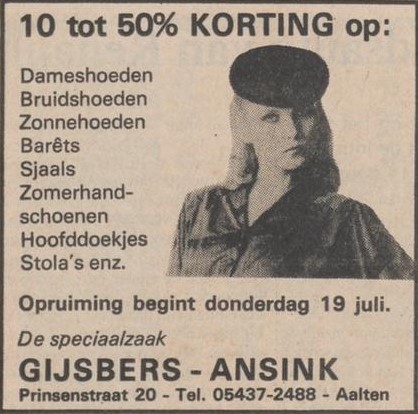 Prinsenstraat 20, Aalten (Gijsbers-Ansink) - Nieuwe Winterswijksche Courant, 13-07-1979