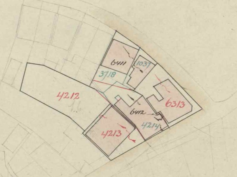 Prinsenstraat 3, Aalten - Fragment kadastrale kaart, 1932