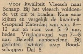 't Dal 8, Aalten (Schaap) - Aaltensche Courant, 16-08-1940