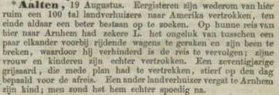 Nieuwe Rotterdamsche Courant, 19 augustus 1854 - Nazending emigratie