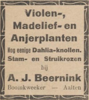 Beernink, boomkweeker - Nieuwe Aaltensche Courant, 04-05-1928