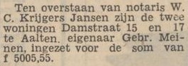 Damstraat 15-17, Aalten - Dagblad Tubantia, 21-09-1957