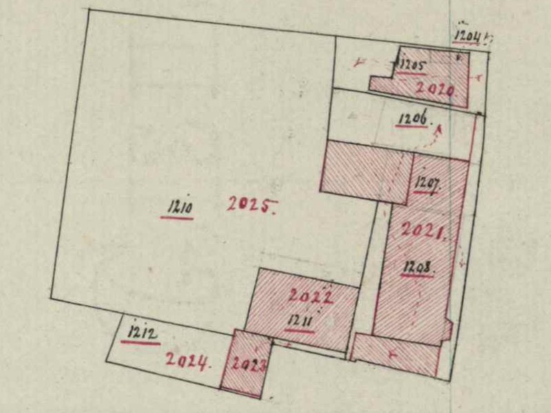 Dijkstraat, Aalten - Fragment kadastrale kaart, 1858