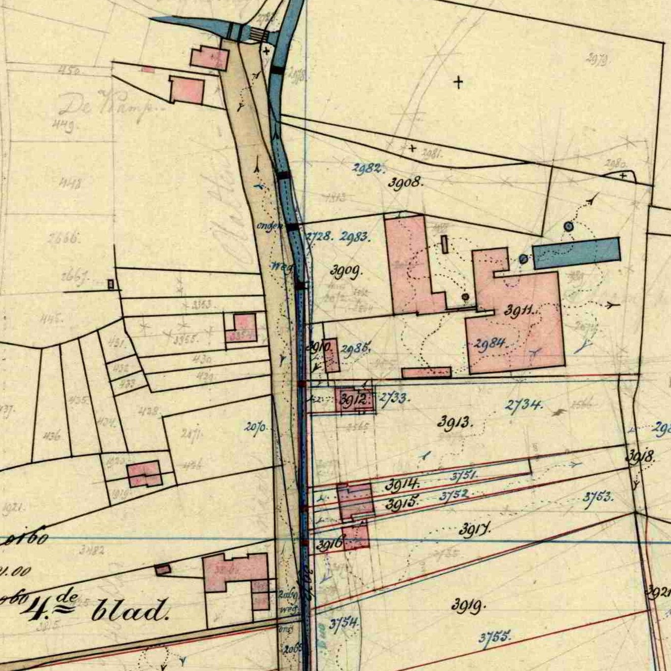 Dijkstraat, Aalten - Fragment kadastrale kaart 1883