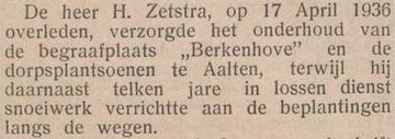 H. Zetstra Berkenhove plantsoenen Aalten - De Graafschapper, 21-08-1936