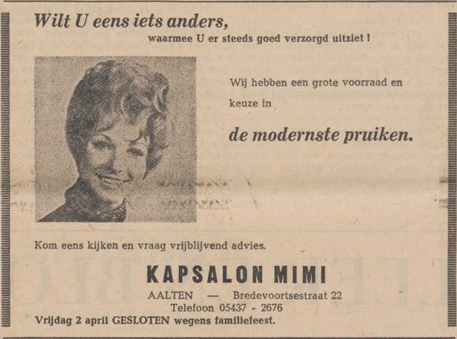 Kapsalon Mimi, Nieuwe Winterswijksche Courant, 17-03-1971