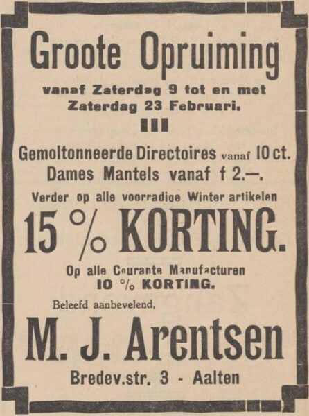 M.J. Arentsen, Bredevoortsestraatweg 3, Aalten - Aaltensche Courant, 08-02-1935