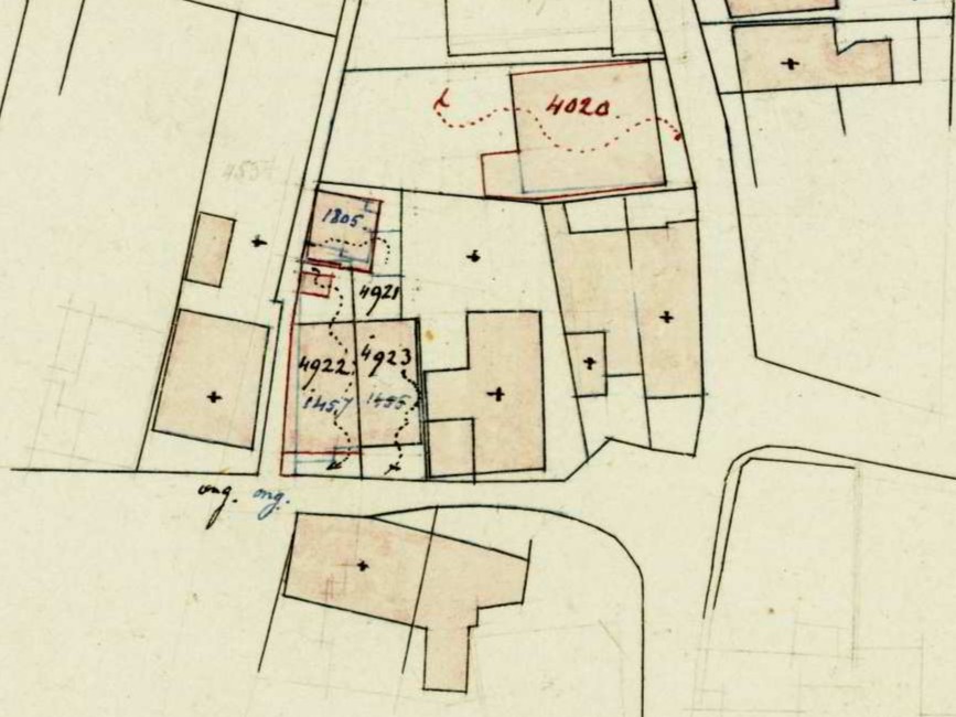 Varsseveldsestraatweg, Aalten - Fragment kadastrale kaart, 1900