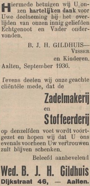 Dijkstraat 46, Aalten (Gildhuis) - De Graafschapper, 18-09-1936