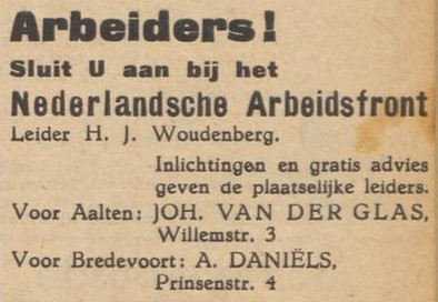 Van der Glas, Daniëls - Aaltensche Courant, 19-07-1940