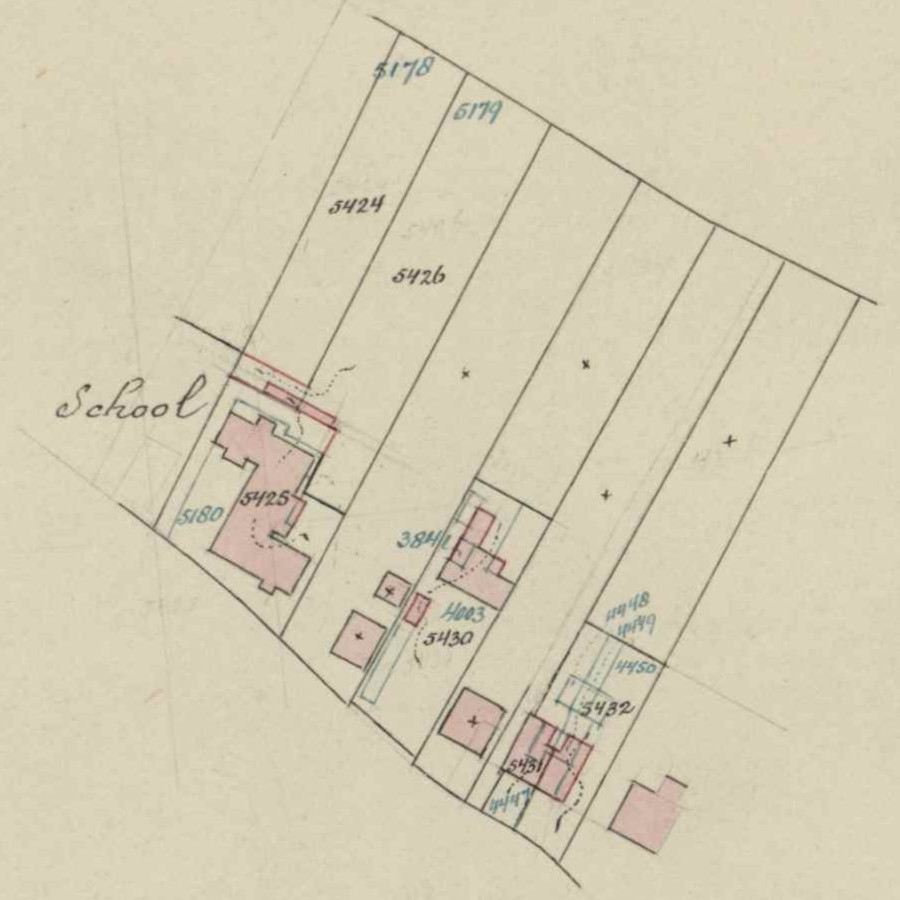 Hogestraat-Beeklaan, Aalten - Fragment kadastrale kaart, 1911