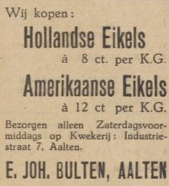 Kwekerij E. Joh. Bulten, Industriestraat 7, Aalten - Aaltensche Courant, 21-10-1949
