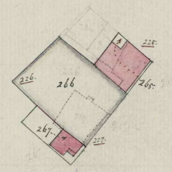 Markt 2, Bredevoort - Fragment kadastrale kaart, 1854