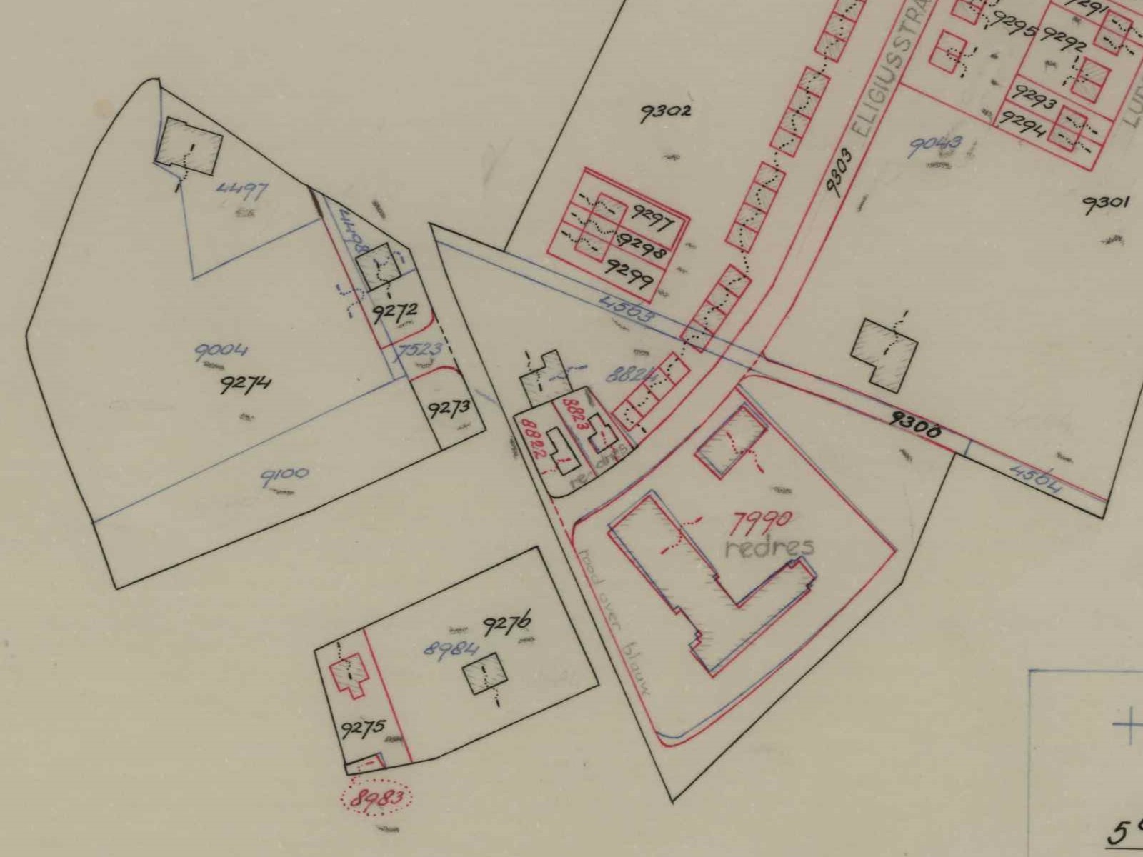 Polstraat 44, Aalten - Fragment kadastrale kaart, 1966