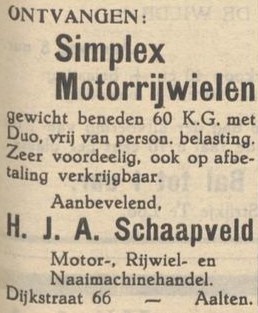 Schaapveld, Dijkstraat 66 - Aaltensche Courant, 21-04-1939