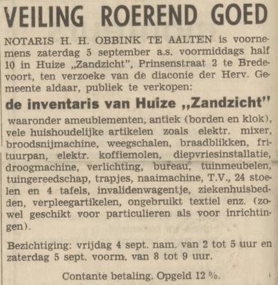 Rusthuis Zandzicht, Bredevoort - Tubantia, 03-09-1970