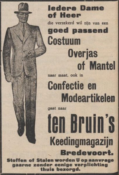 Ten Bruin's Kledingmagazijn - Aaltensche Courant, 08-10-1937