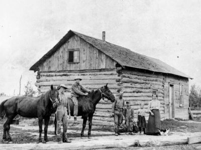 Blokhut van Nederlandse emigranten in Wisconsin