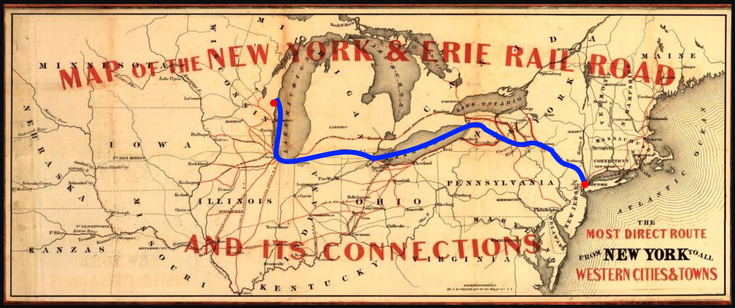 Reis New York - Oostburg, 1854