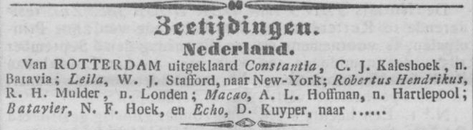 Rotterdamsche Courant, 23-08-1854 - Leila
