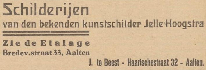 Te Beest, Haartsestraat 32, Aalten - Aaltensche Courant, 03-08-1945