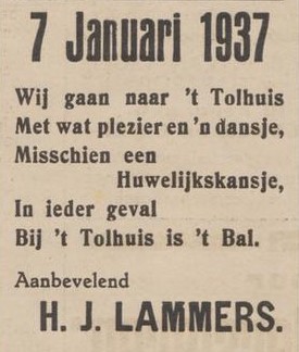 Tolhuis, Aaltensche Courant, 5 januari 1937