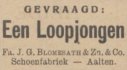 Fa. J.G. Blomesath & Zn. & Co. - Aaltensche Courant, 29-07-1927