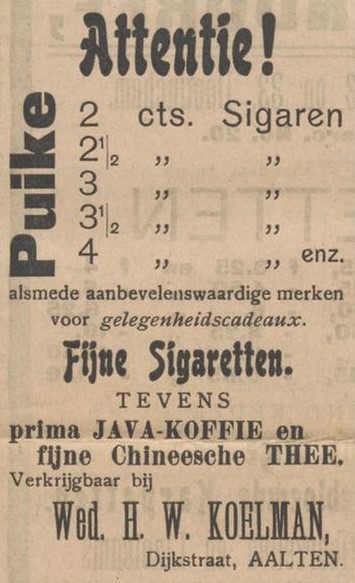 Dijkstraat 44, Aalten (Koelman) - Aaltensche Courant, 02-05-1908